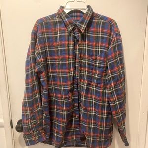 Men’s Cotton Flannel Button-up Shirt Size LARGE